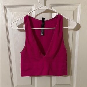Urban Outfitters Pink Fitted Crop Tank Top